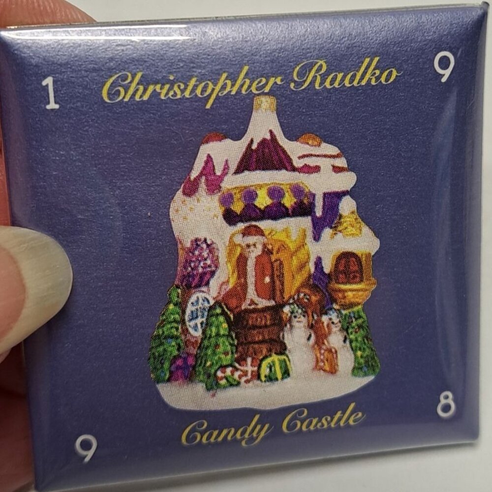 Christopher Radko Candy Castle Brooch - Purple, Red, Green, White